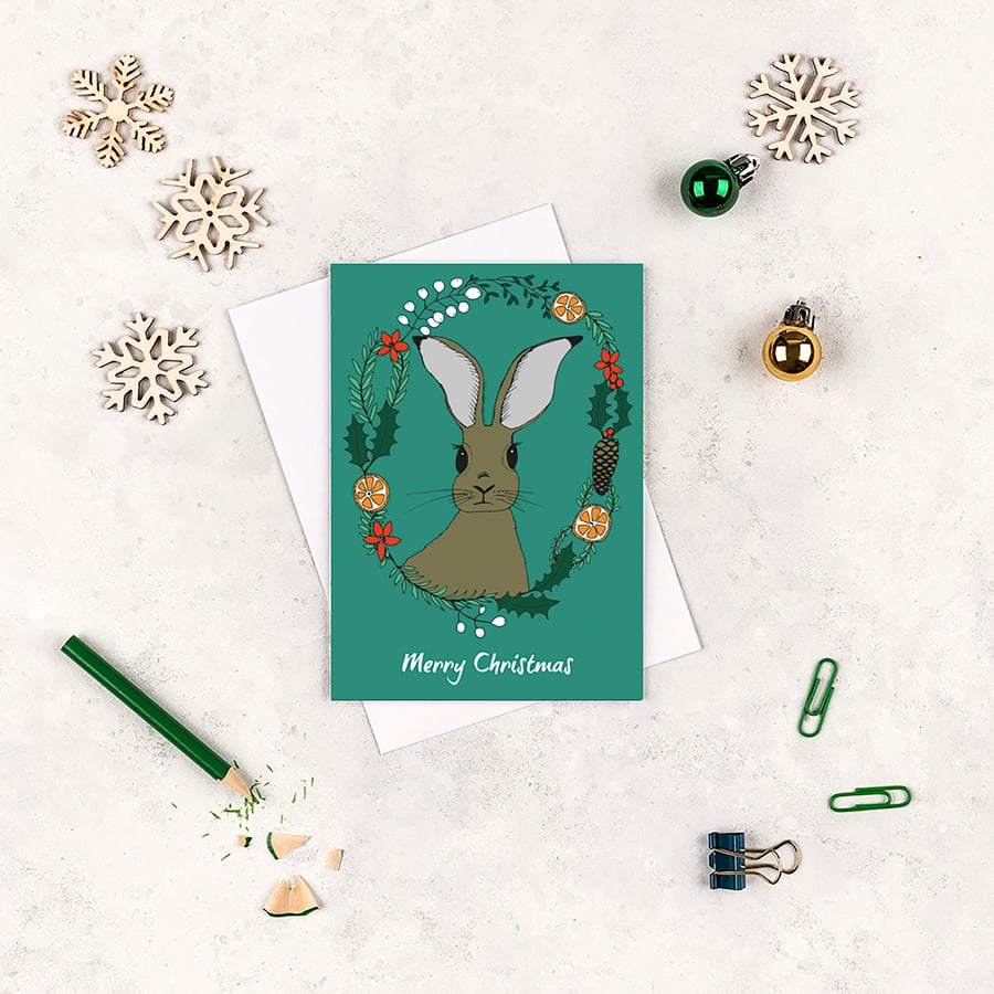 Hare Christmas card