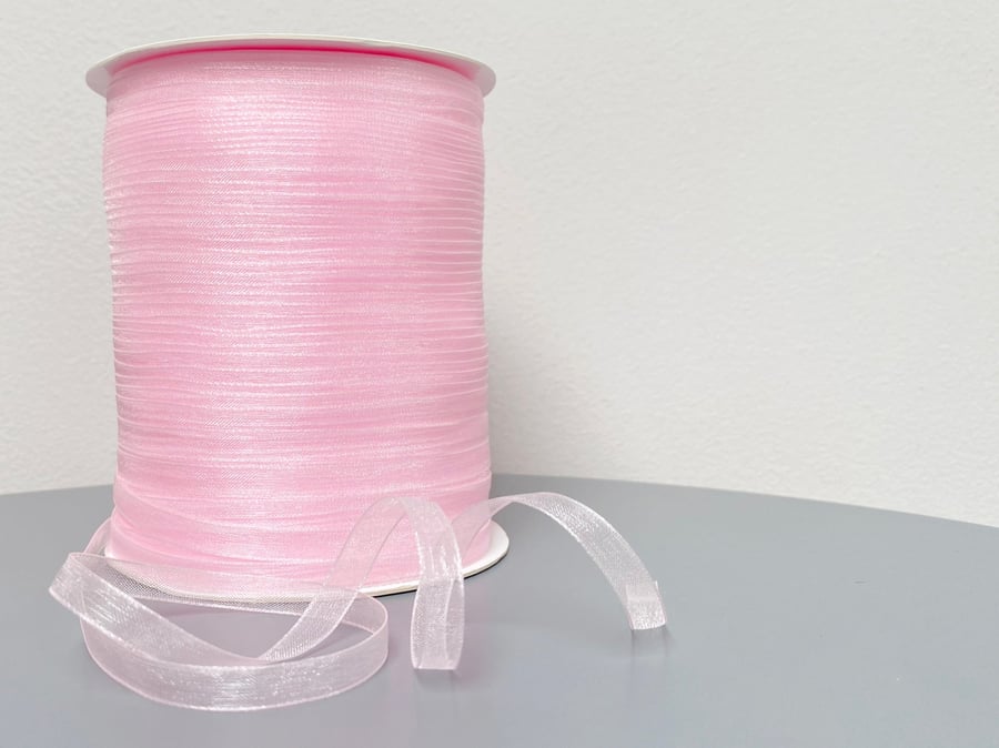 6mm Pink Organza Ribbon, Craft Projects, Decor, Wedding Supplies - 10m 20m 40m