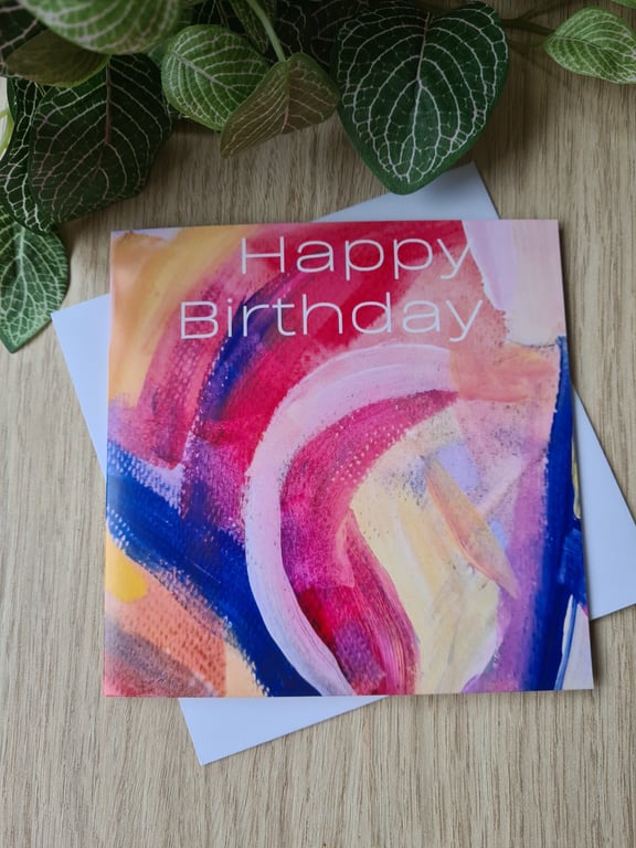 Abstract art colourful birthday card