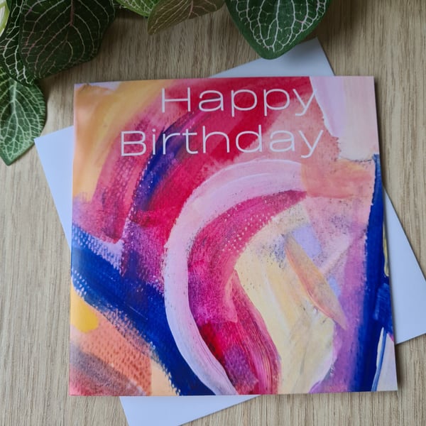 Abstract art colourful birthday card