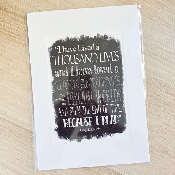 I have lived a thousand lives - A4 Mounted Digital Print printed on watercolour 