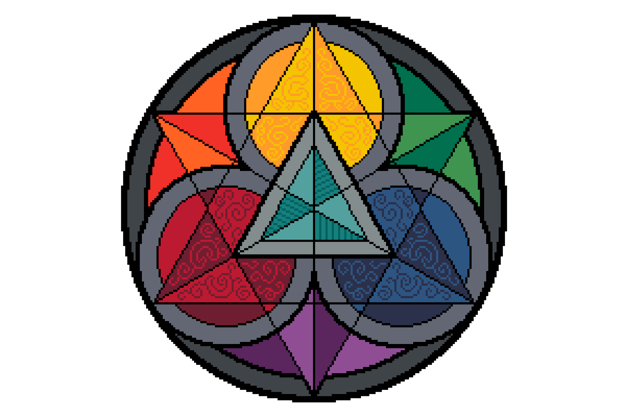 073 -Cross stitch pattern Sacred Geometry Rainbow Mandala Alchemy cross stitch