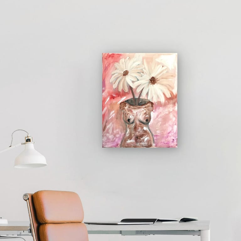 Female Floral Canvas Wall Art Painting