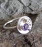 Sterling Silver and Amethyst Circle Ring - Hallmarked - February Birthday - Image 3