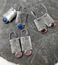 Oxidised sterling silver and lapis lazuli industrial look earrings - Image 7