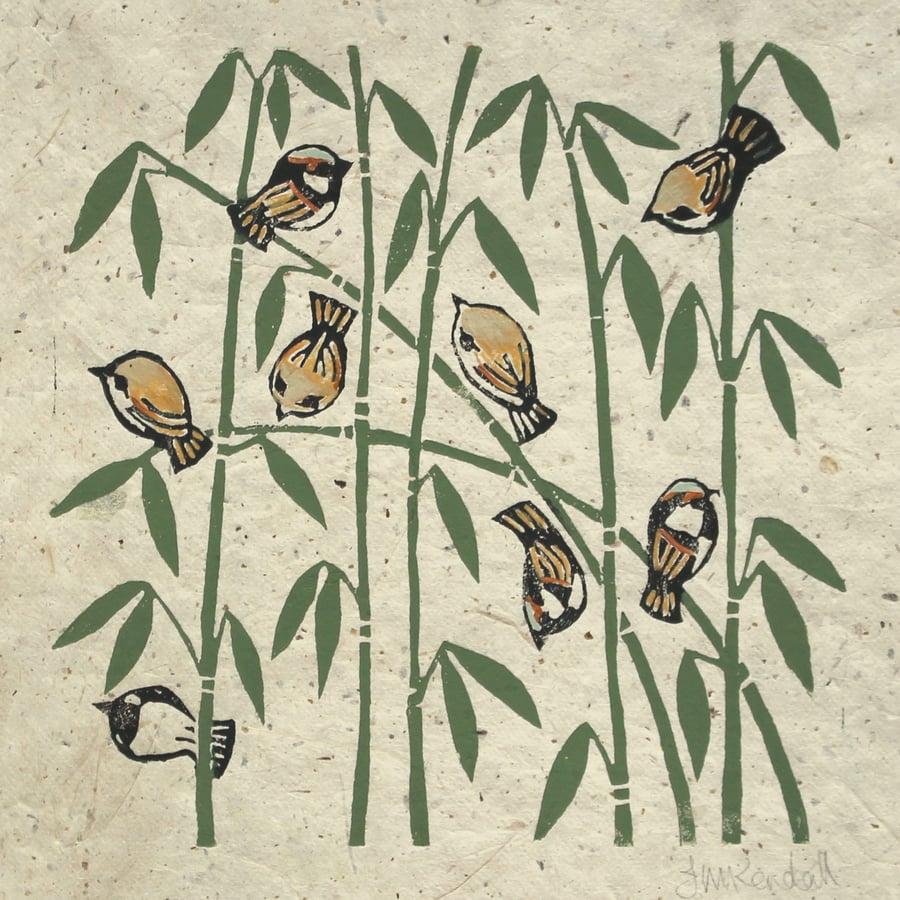 Sparrows on the Bamboo