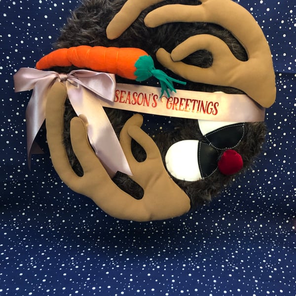 Reindeer deconstructed components Christmas festive wreath 