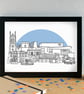 Scunthorpe Landmarks Skyline Art Print