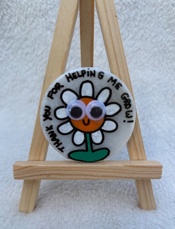 Thank You for Helping Me Grow' Hand-Painted Rock Fridge Magnet