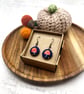 Red Toadstool Dangle Earrings, Handmade Fabric Woodland Jewellery, Gift for Her