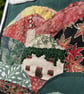 House in the mountains, textile hand embroidered 'new home'  keepsake card - Image 3