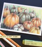 Pumpkins, an original drawing, postcard size artwork, small drawing, wall art - Image 3
