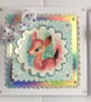 Set of 3 Christmas Gift Cards Reindeer 3D Luxury Handmade - Image 1