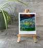 Miniature Needle Felted Embroidered Landscape on Easel  - Image 1