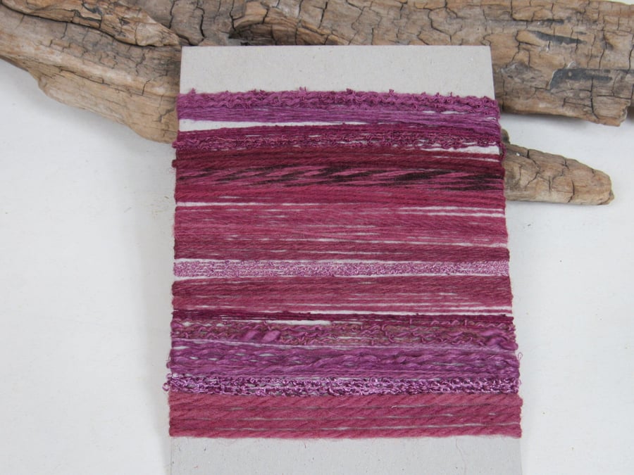 Large Dark Cochineal Natural Dye Deep Pink Purple Textured Thread Pack