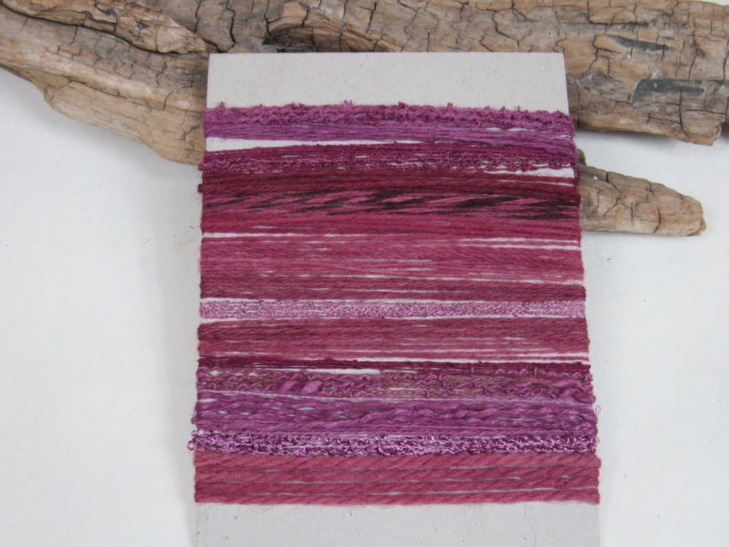 Large Dark Cochineal Natural Dye Deep Pink Purple Textured Thread Pack