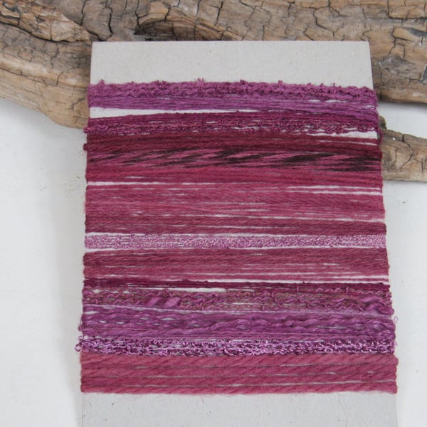 Large Dark Cochineal Natural Dye Deep Pink Purple Textured Thread Pack