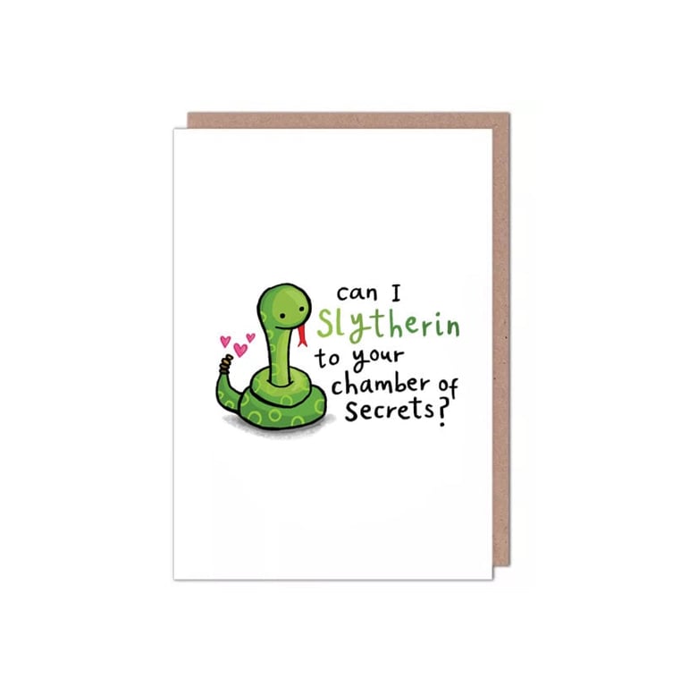 Slytherin Chamber of Secrets Valentines Birthday Anniversary HP Basilisk Card
