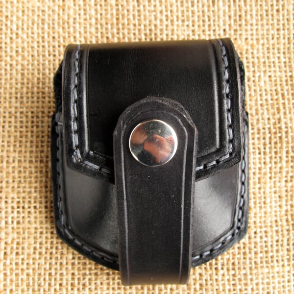 Handmade Black Leather Pocket Fob Watch Pouch