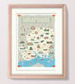 Hampshire illustrated map poster A2, New Forest - Image 6