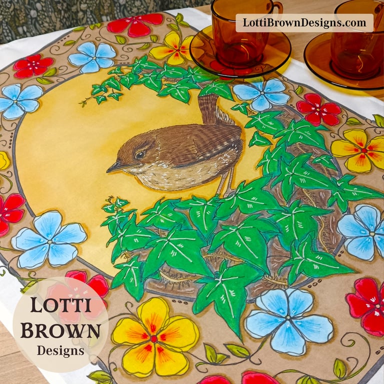 Wren Tea Towel - 100% Cotton Kitchen Gift