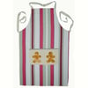 Adult apron with gingerbread men applique
