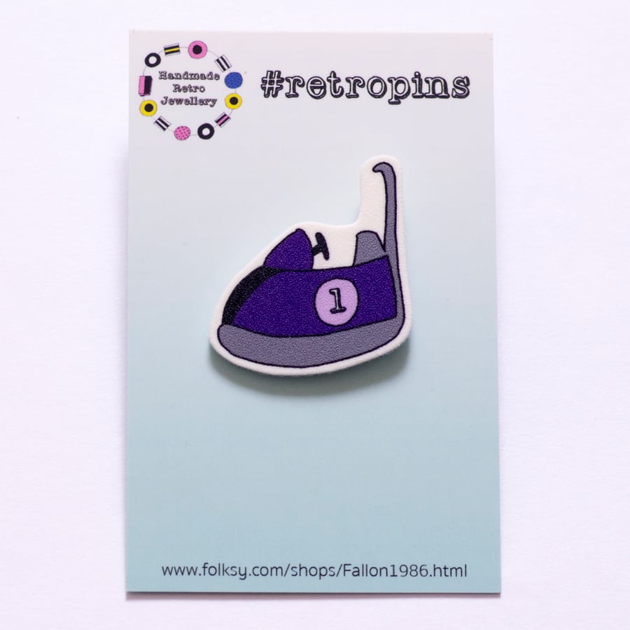Retropins - Fun at the fair collection - Purple Dodgem (Bumper Car) Pin