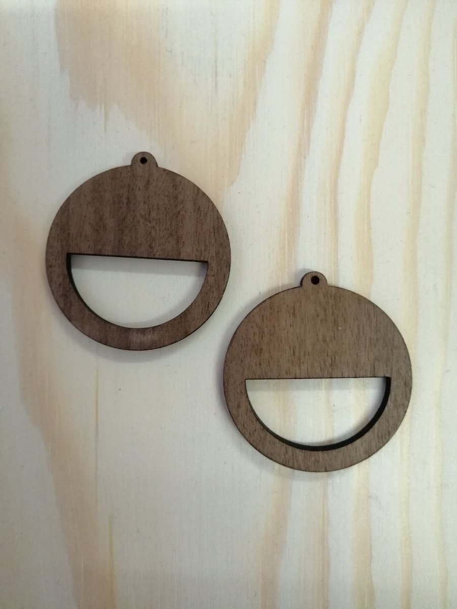 Circle Half Open Macrame Earring Blanks, Walnut or Cherry woods, Finished.