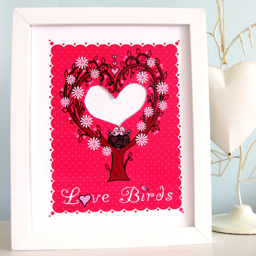 'Love Birds' 10x8 Framed Print