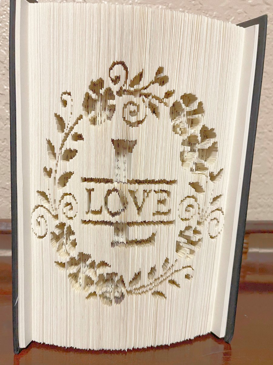 Love Flower Circle 180 CUT & FOLD Book Folding Pattern - EMAILED PDF PATTERN