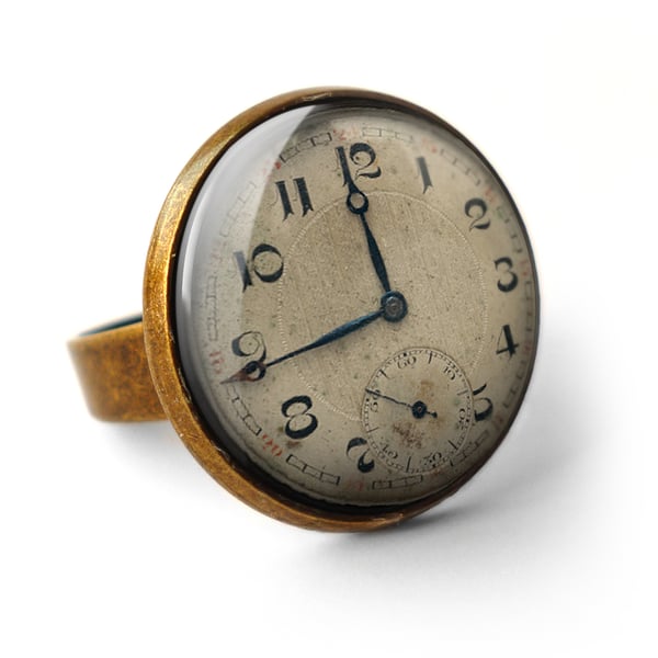 Vintage Clock Ring (ER06)