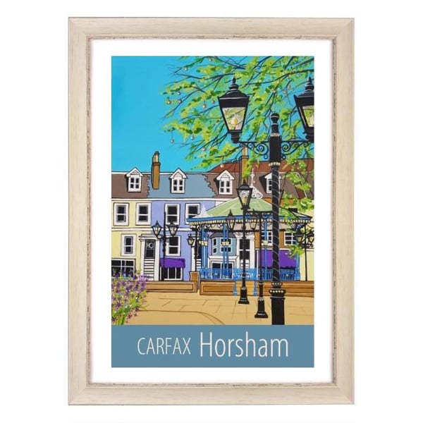 Horsham Carfax travel poster print by Susie West