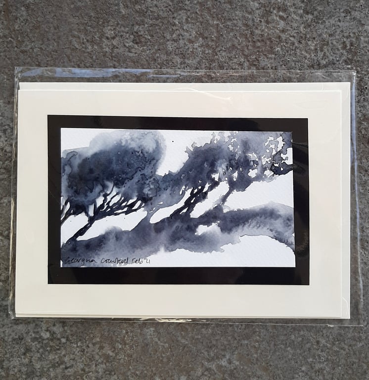 Blank Handpainted Card Original Watercolour