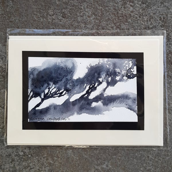 Blank Handpainted Card Original Watercolour