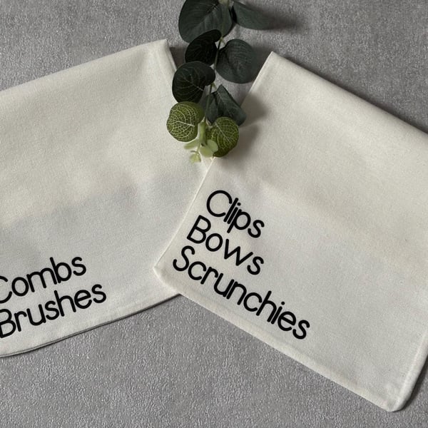 Cotton Hair Accessories Bag, Drawstring Storage,