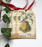 CHRISTMAS gift tags ( set of 3) .Vintage,French-style. Noel. Pear. Botanical. - Image 5