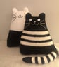 Black and White mohair knitted cat ornament folksy Christmas 2026 - Image 3