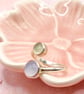 Unique Chalcedony and Prehnite Silver Ring Handmade  - Image 7