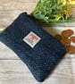 Harris Tweed Coin Purse Blue Black Herringbone - Image 4