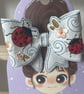Handmade Embroidered Ladybird Hair Bow – Faux Leather Hair Clip - Image 3