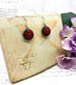 Christmas Poinsettia Drop Earrings - Festive Red Flower Holiday Jewellery - Image 5