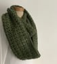 INFINITY SCARF , neckwarmer , cowl  'Stroll'. Soft Alpaca blend. Dark green. - Image 1