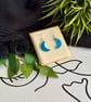 Crescent Moon light Blue Dangle Earrings - Image 6