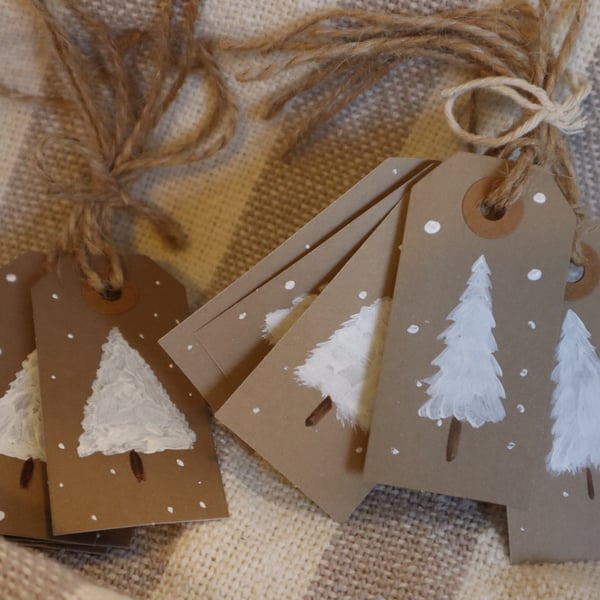 Christmas tree gift tags - 5 tags