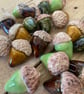 ceramic hanging acorns - handmade decorative ornaments