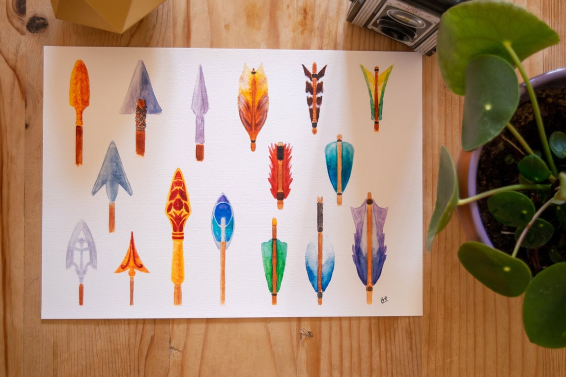 Arrows Watercolour Print
