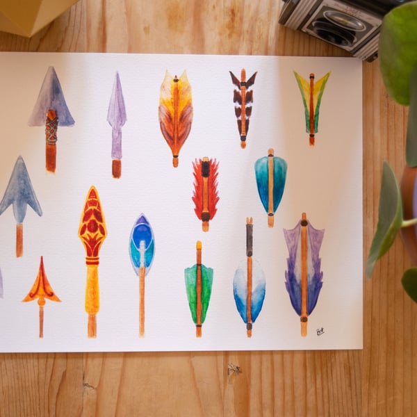 Arrows Watercolour Print