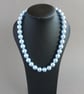 Chunky Light Blue Pearl Necklace - Pale Blue Wedding Jewellery - Baby Blue Gifts - Image 1