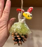 Small toadstool fircone Xmas decoration - Image 3