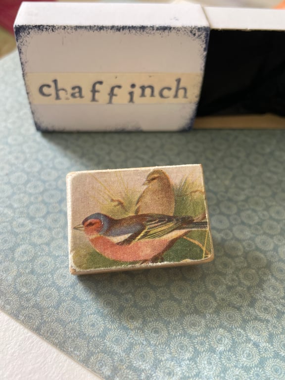 Chaffinch - Wooden Bird Block Brooch
